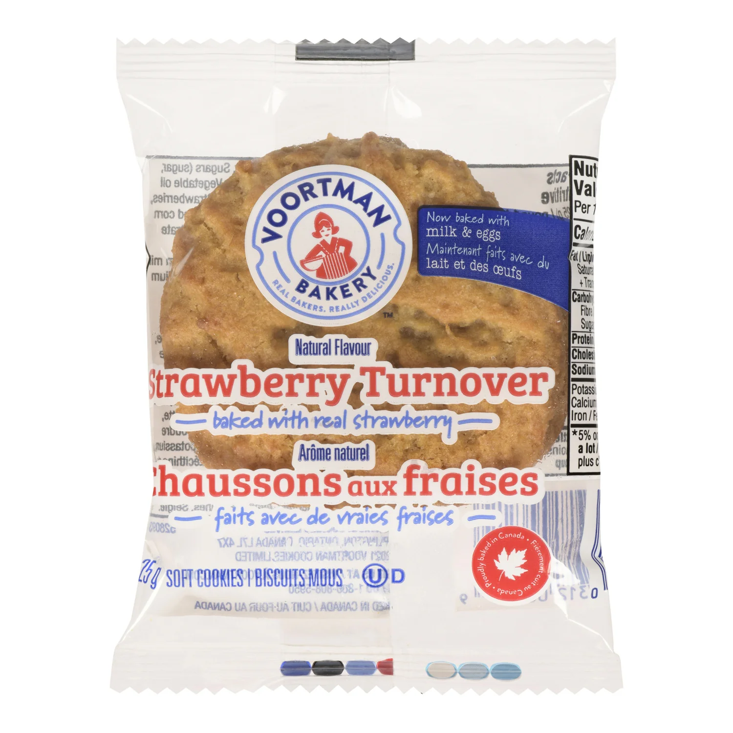 Cookie Strawberry Turnover Single Serve - 1 x 144 count - Voortman - Restaurant and Foodservice Ingredients - Canadian Distribution - Ships Free Within Canada on Orders Above CAD $199