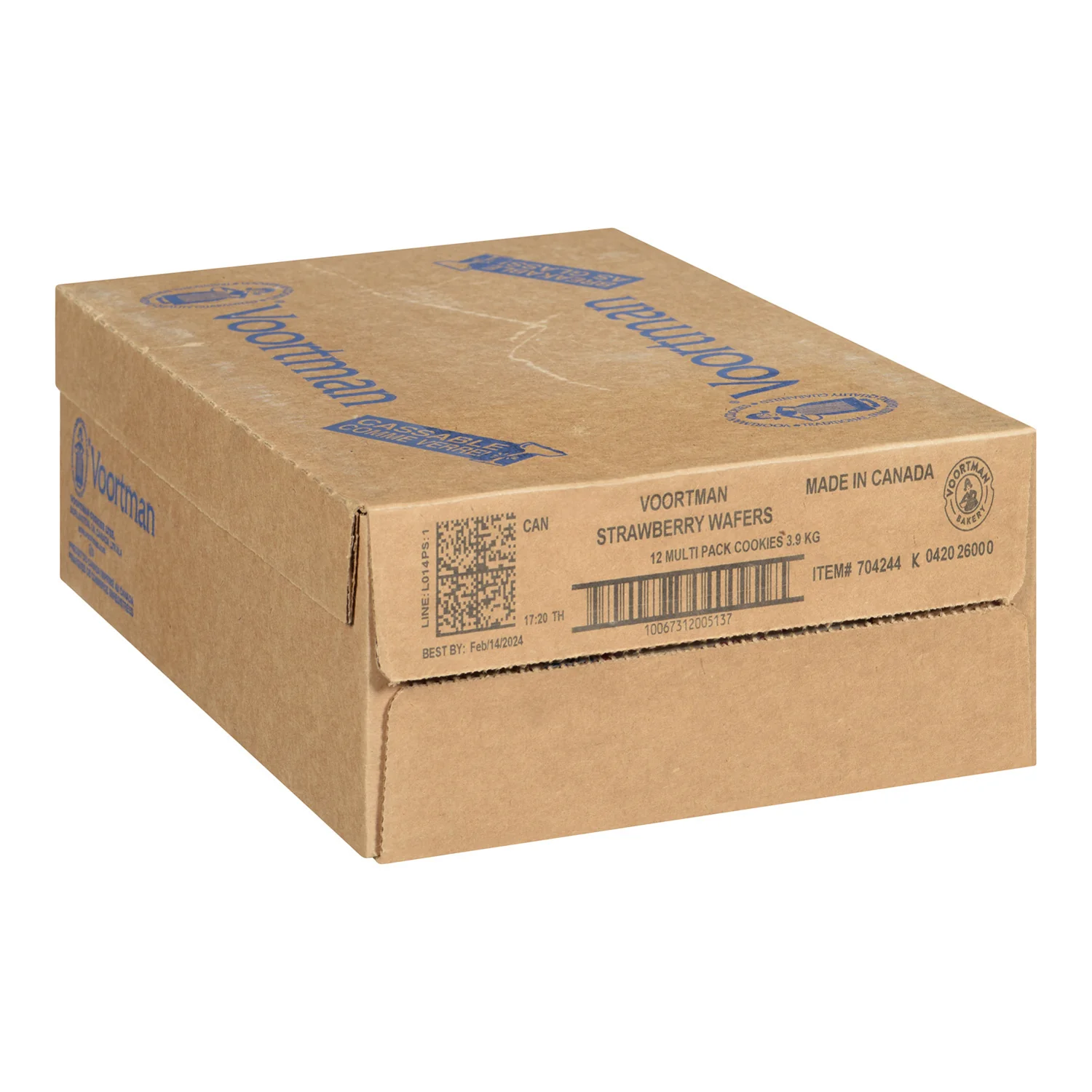 Cookie Strawberry Wafer - 12 x 300 g - Voortman - Restaurant and Foodservice Ingredients - Canadian Distribution - Ships Free Within Canada on Orders Above CAD $199 - Image 2