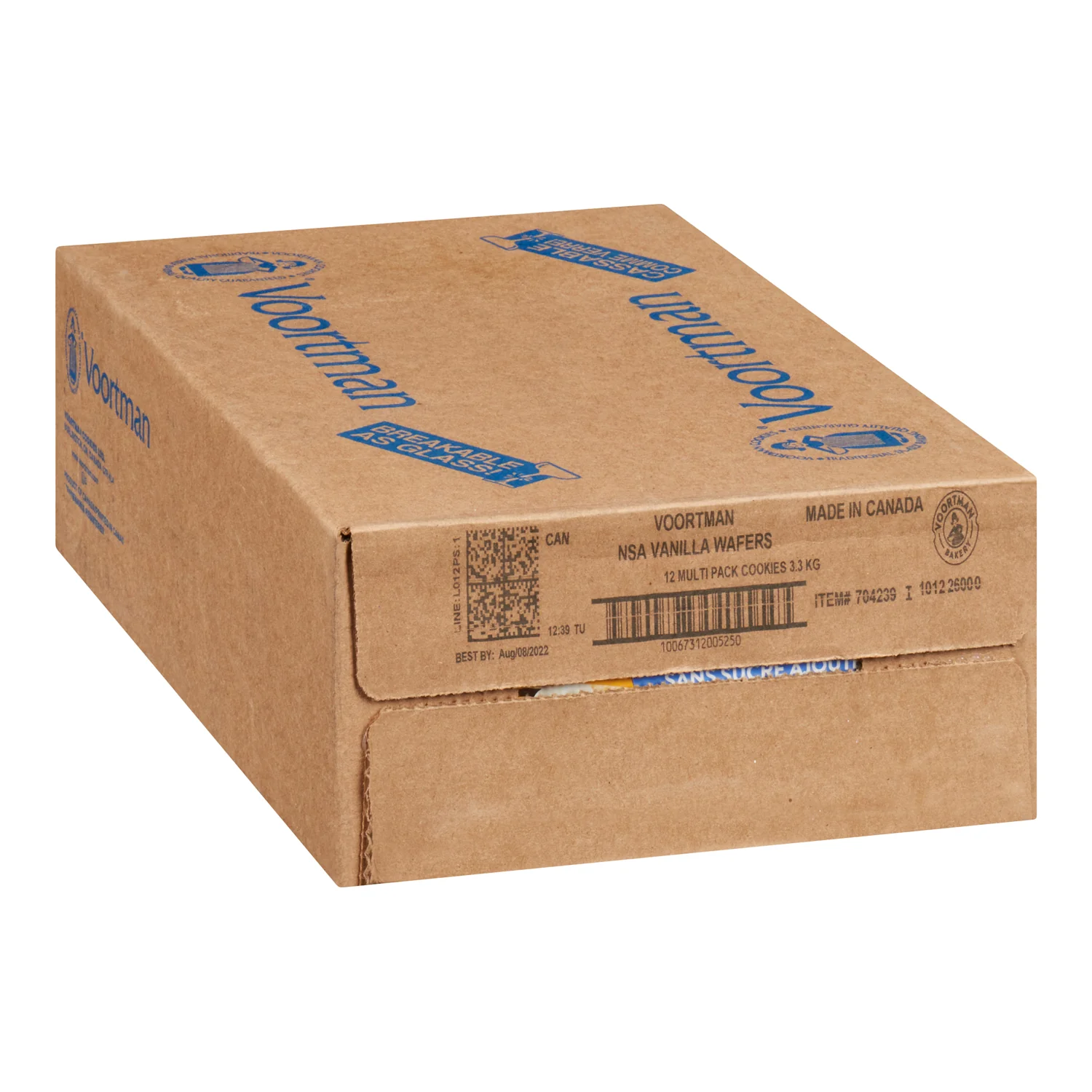 Cookie Vanilla Wafer Sugar-Free - 12 x 250 g - Voortman - Restaurant and Foodservice Ingredients - Canadian Distribution - Ships Free Within Canada on Orders Above CAD $199 - Image 2