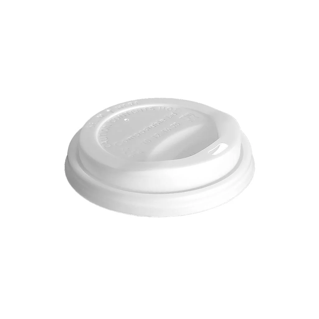 CPLA Lids Dome Top for Hot CPLA Compostable Paper Cups - 1000 Lids Per Case  - Sold By The Case - Image 3