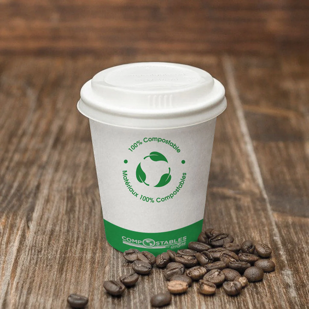 CPLA Lids Dome Top for Hot CPLA Compostable Paper Cups - 1000 Lids Per Case  - Sold By The Case - Image 4