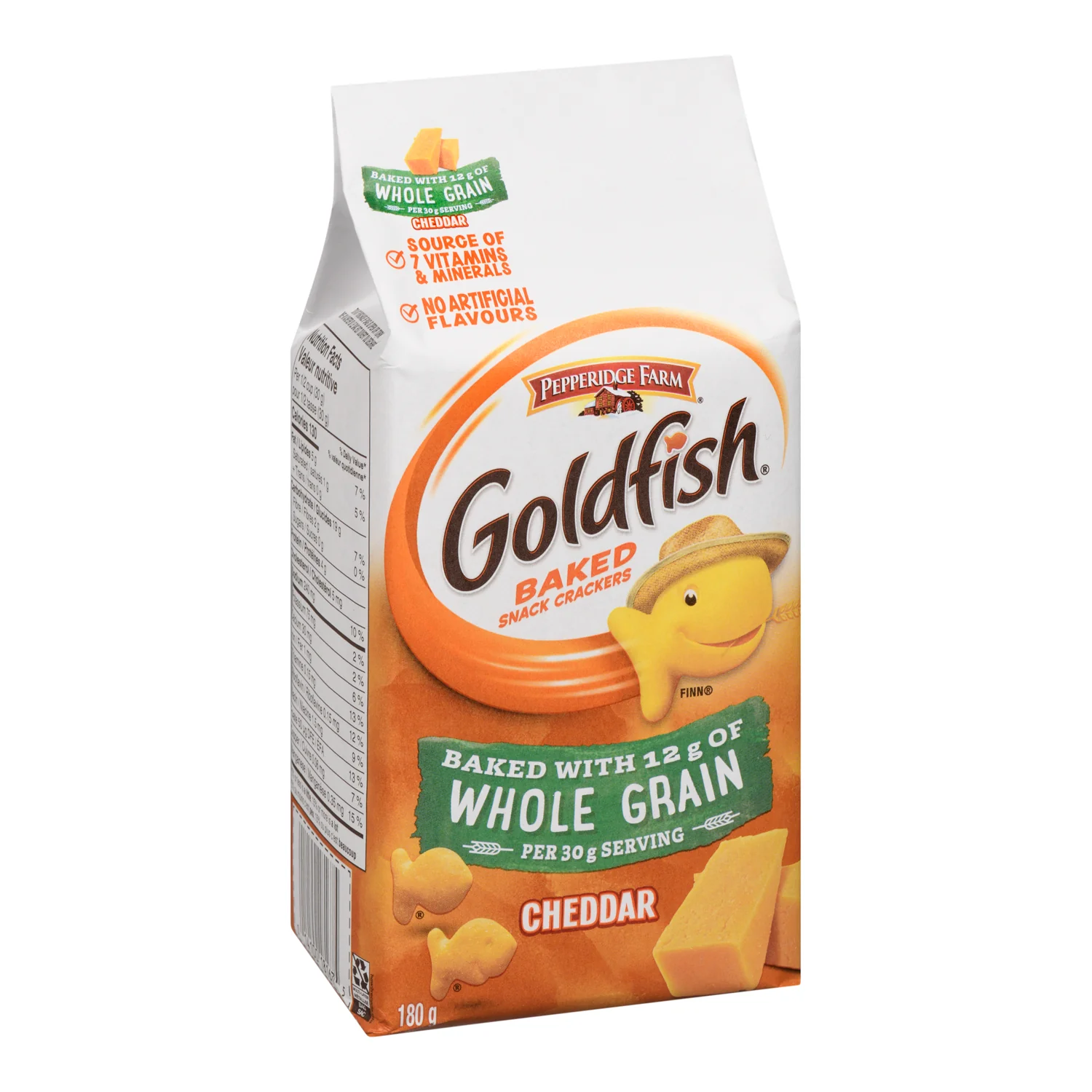 Cracker Goldfish Cheddar Whole Grain - 12 x 180 g - Peppridge Farms - Restaurant and Foodservice Ingredients - Canadian Distribution - Ships Free Within Canada on Orders Above CAD $199