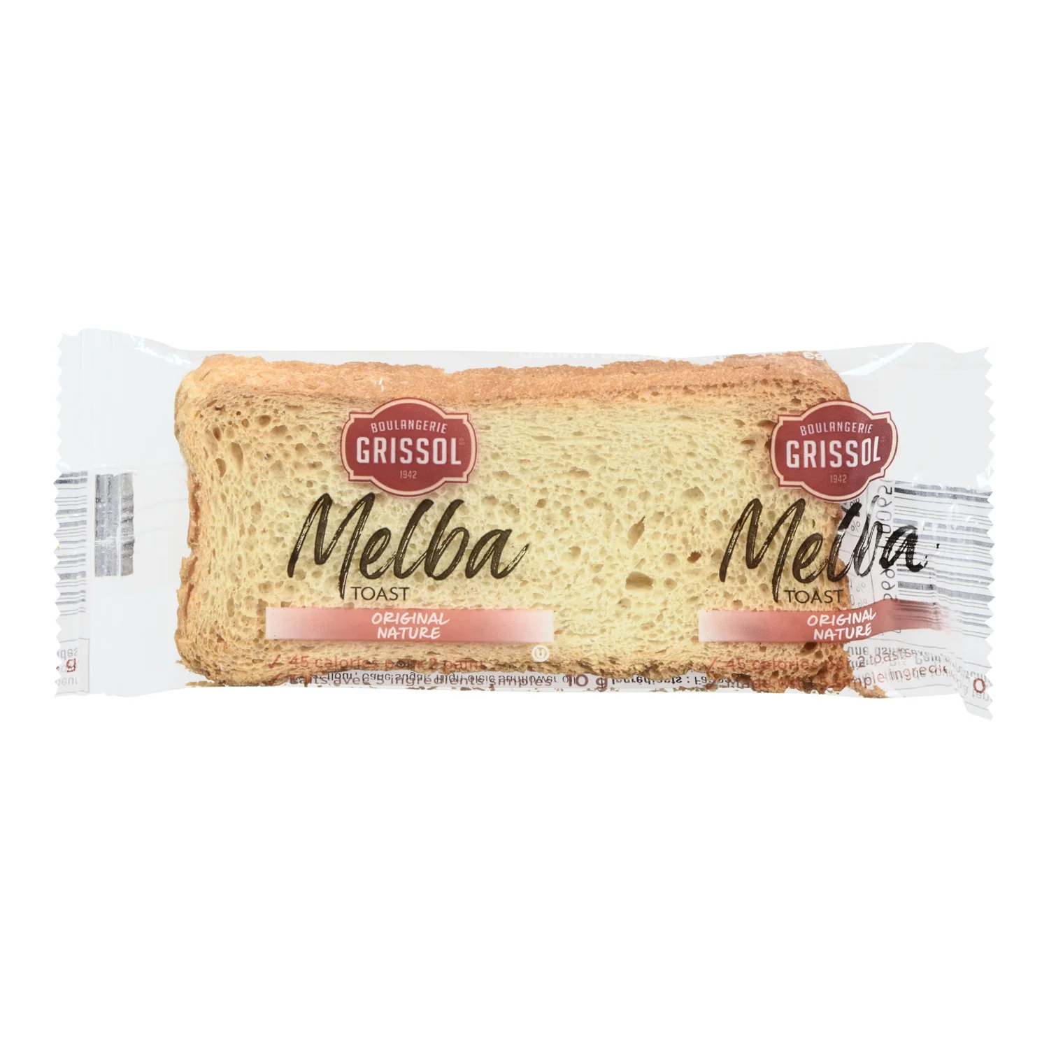 Cracker Melba Toast Portion Control - 400 x 2 count - Grissol - Restaurant and Foodservice Ingredients - Canadian Distribution - Ships Free Within Canada on Orders Above CAD $199