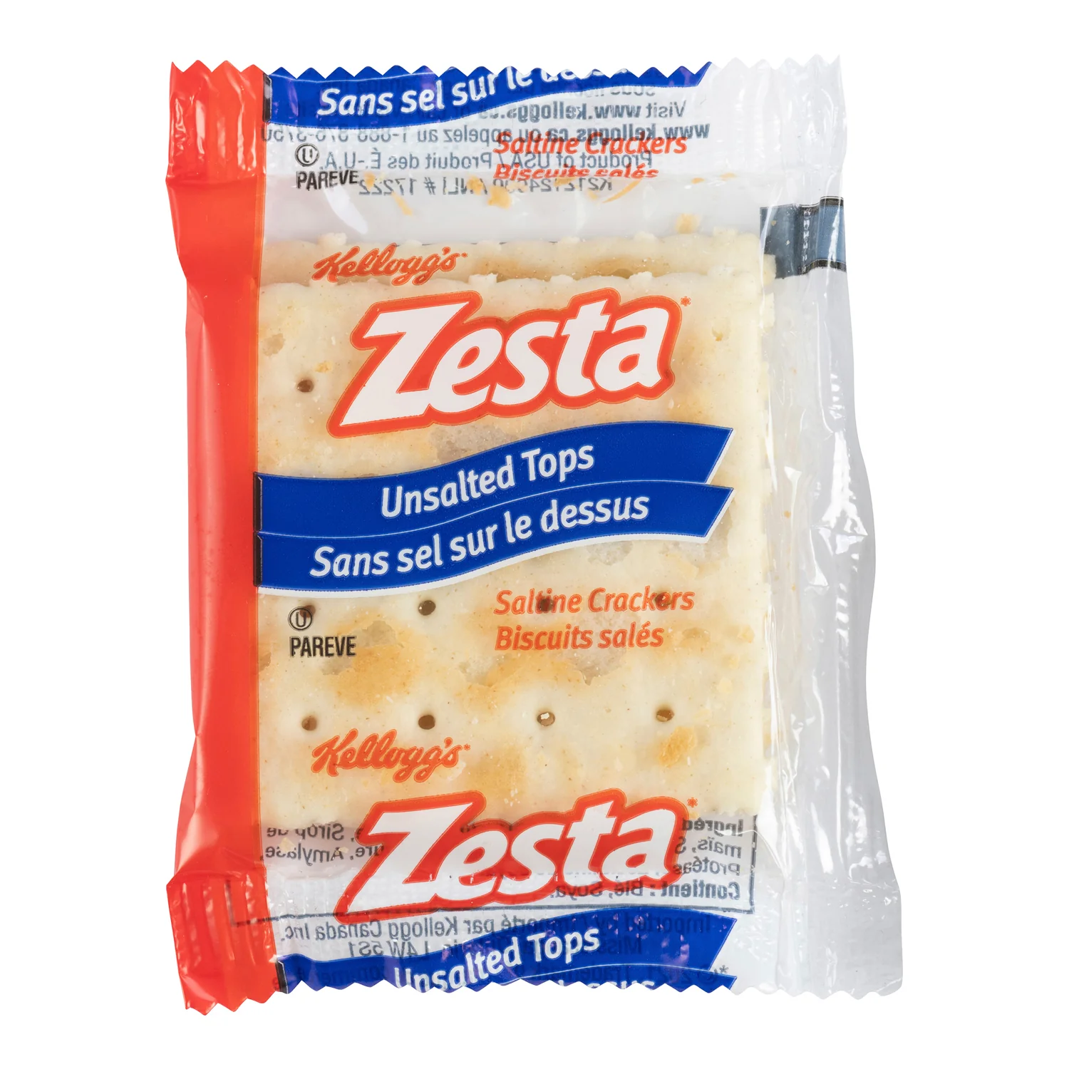 Cracker Saltine Zesta Unsalted - 500 x 6 g - Kellogg's - Restaurant and Foodservice Ingredients - Canadian Distribution - Ships Free Within Canada on Orders Above CAD $199