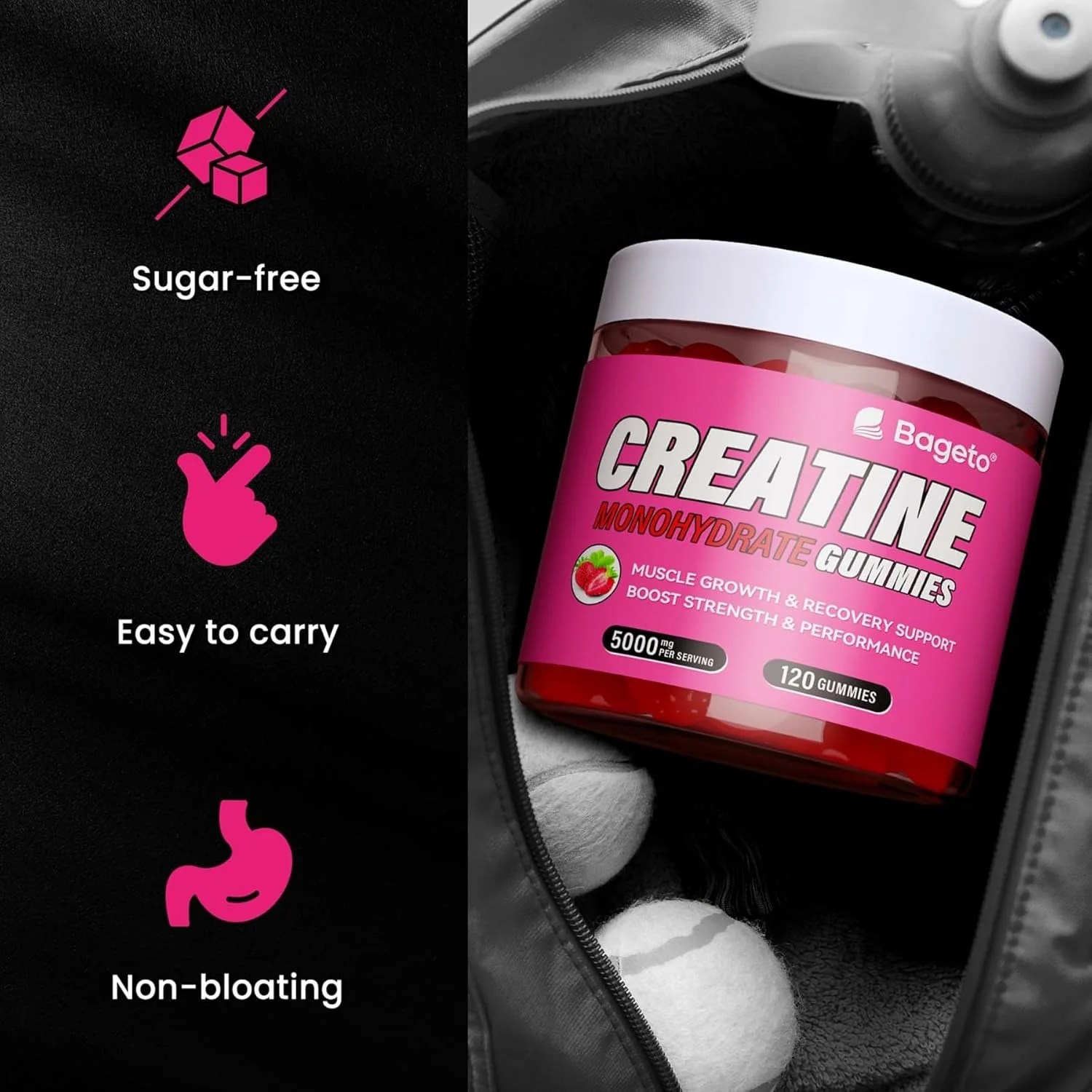 Creatine Gummies – Strawberry – 120 Count (5 g Each) – Ships Free Within Canada on Orders Above CAD $199 - Image 4