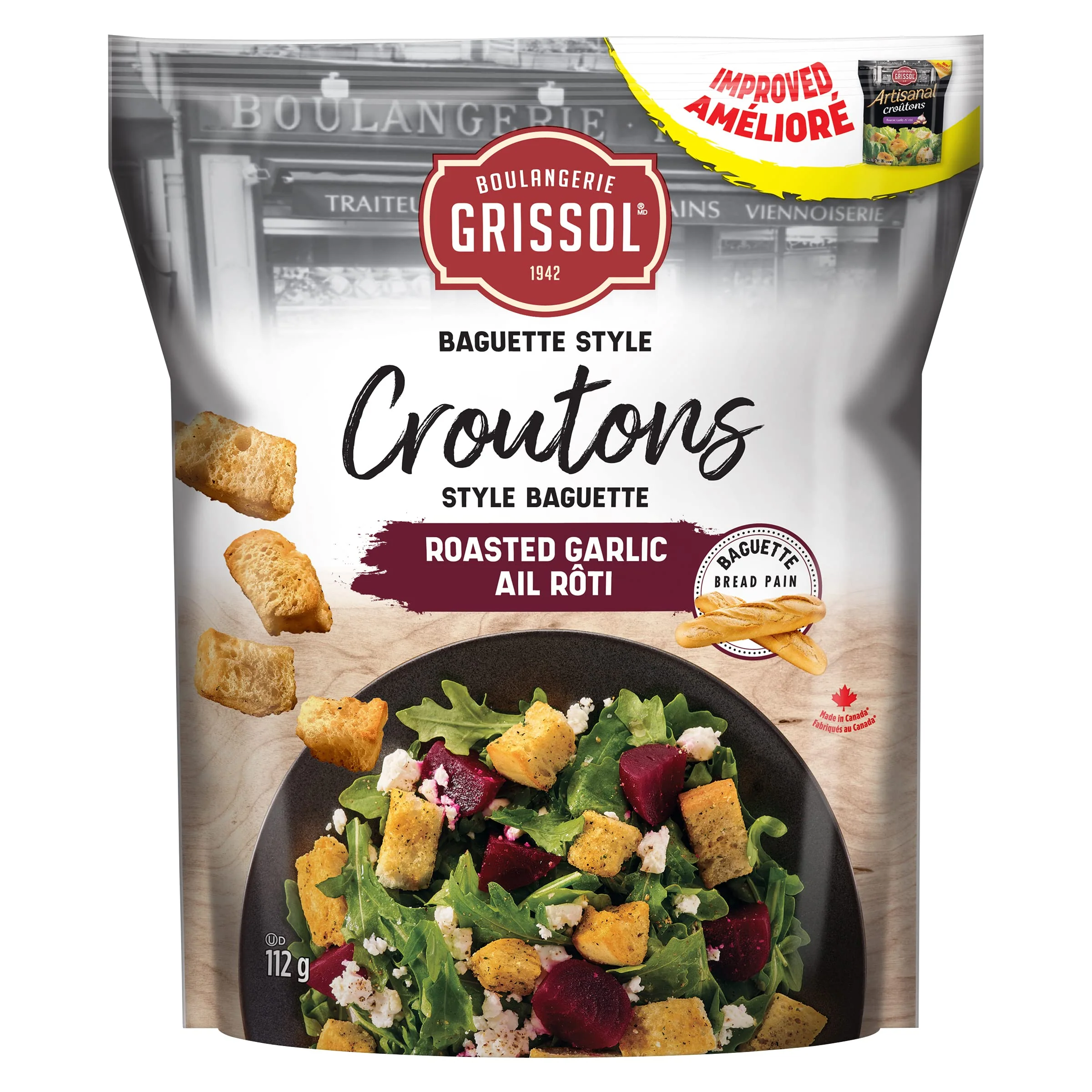 Crouton Garlic Gourmet - 1 x 5 kg - Grissol - Restaurant and Foodservice Ingredients - Canadian Distribution - Ships Free Within Canada on Orders Above CAD $199
