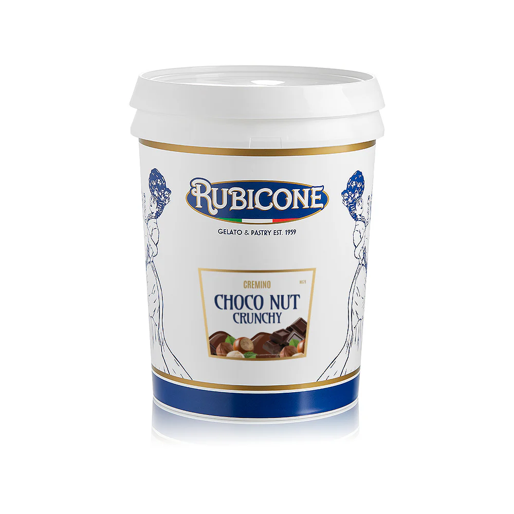 "PRE-ORDER" Crunchy Chocolate Hazelnut Spreadable Filling Cream - Cremino Choco Nut Crunchy - 5 KG Bucket - Rubicone Canada - Ships Free Within Canada on Orders Above CAD $199