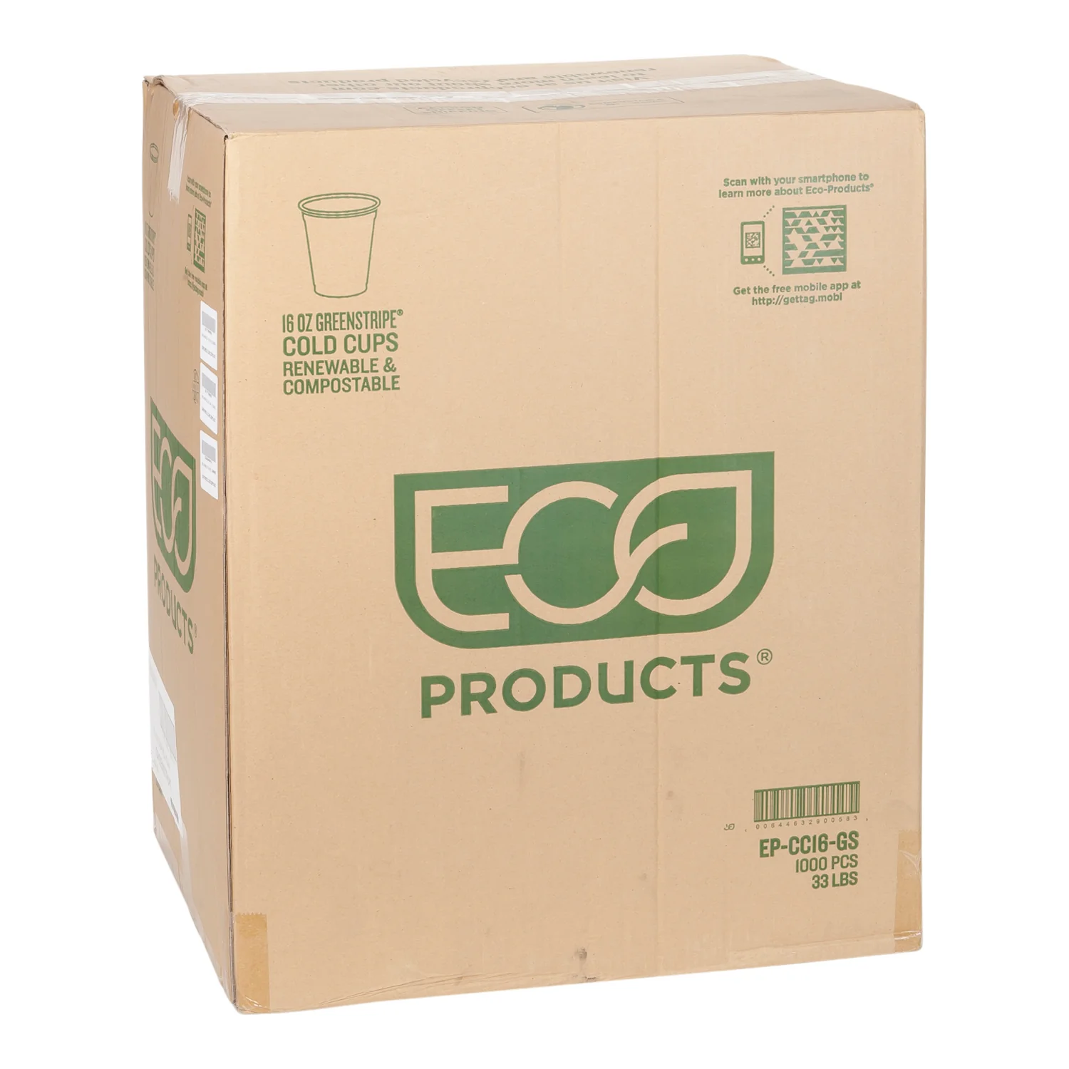 Cup Cold 16 oz. PLA GreenStripe - 1000 x 16 oz - Eco Products - Packaging and Accessories - Restaurant Supplies and Equipment - Canadian Distribution - Image 2