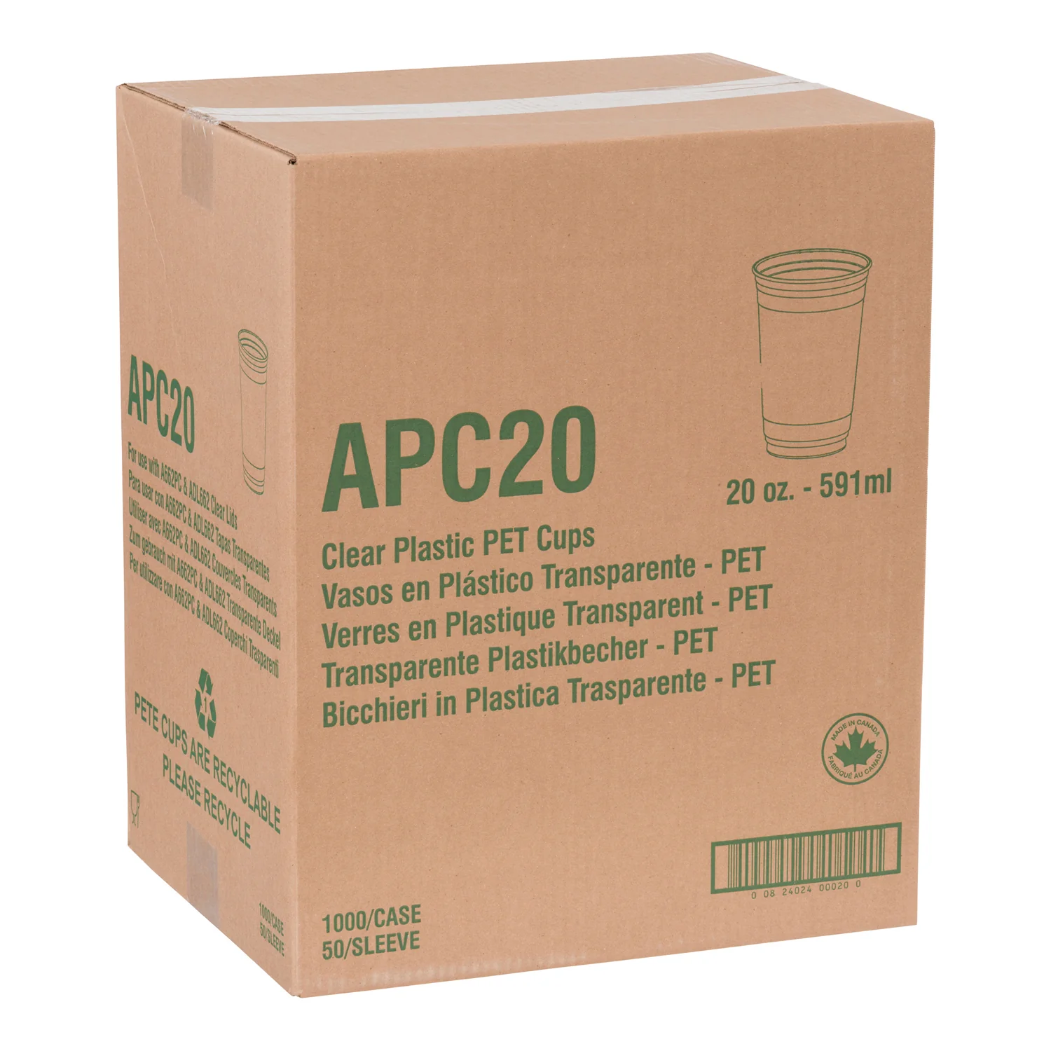 Cup Cold Clear 20 oz. - 20 x 50 each - Amhil - Packaging and Accessories - Restaurant Supplies and Equipment - Canadian Distribution - Image 3