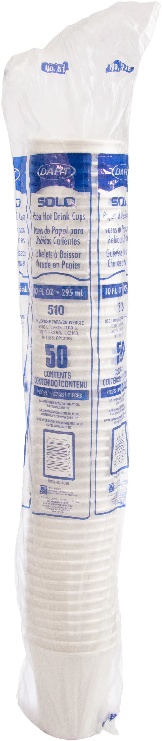 Cup Paper Hot 10 oz. White - 20 x 50 count - Solo Cup - Packaging and Accessories - Restaurant Supplies and Equipment - Canadian Distribution - Image 3