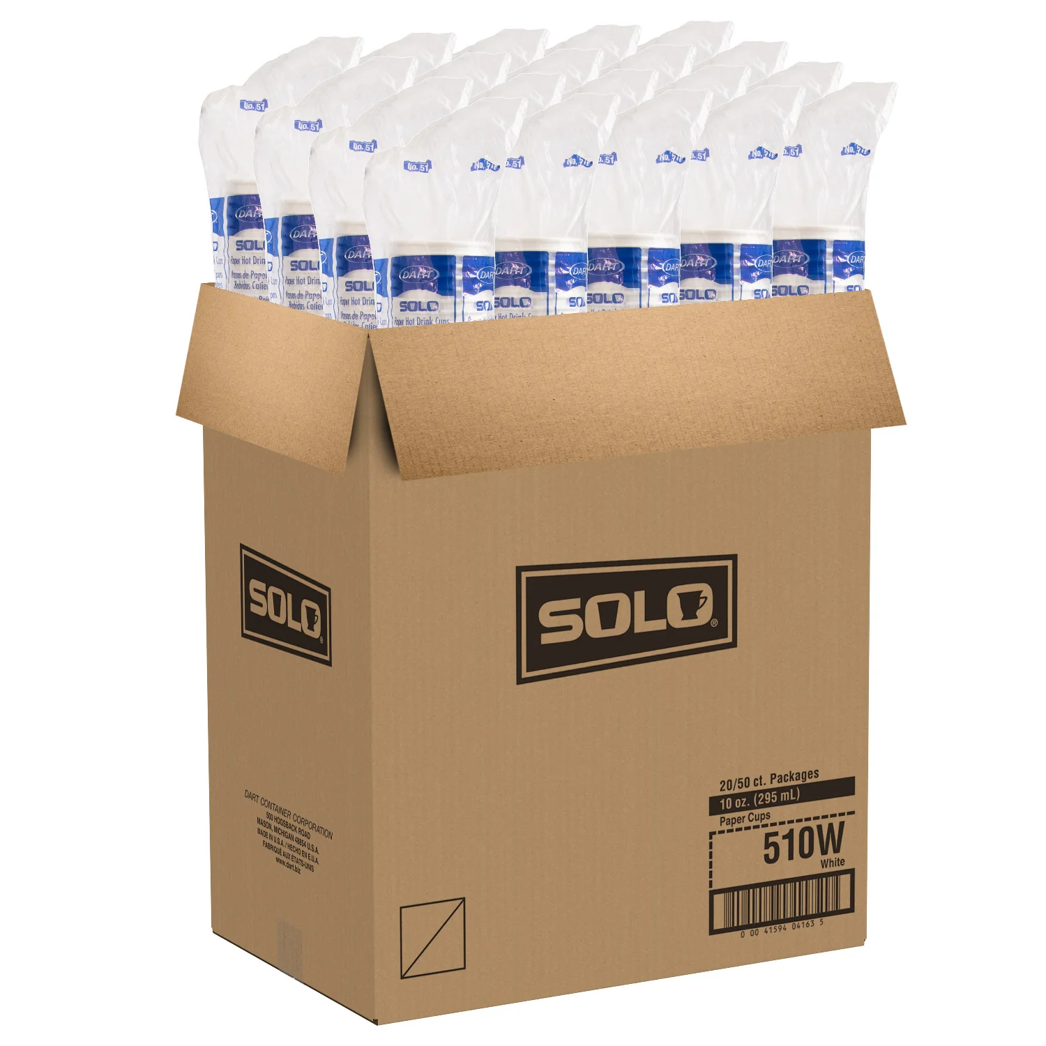 Cup Paper Hot 10 oz. White - 20 x 50 count - Solo Cup - Packaging and Accessories - Restaurant Supplies and Equipment - Canadian Distribution - Image 4