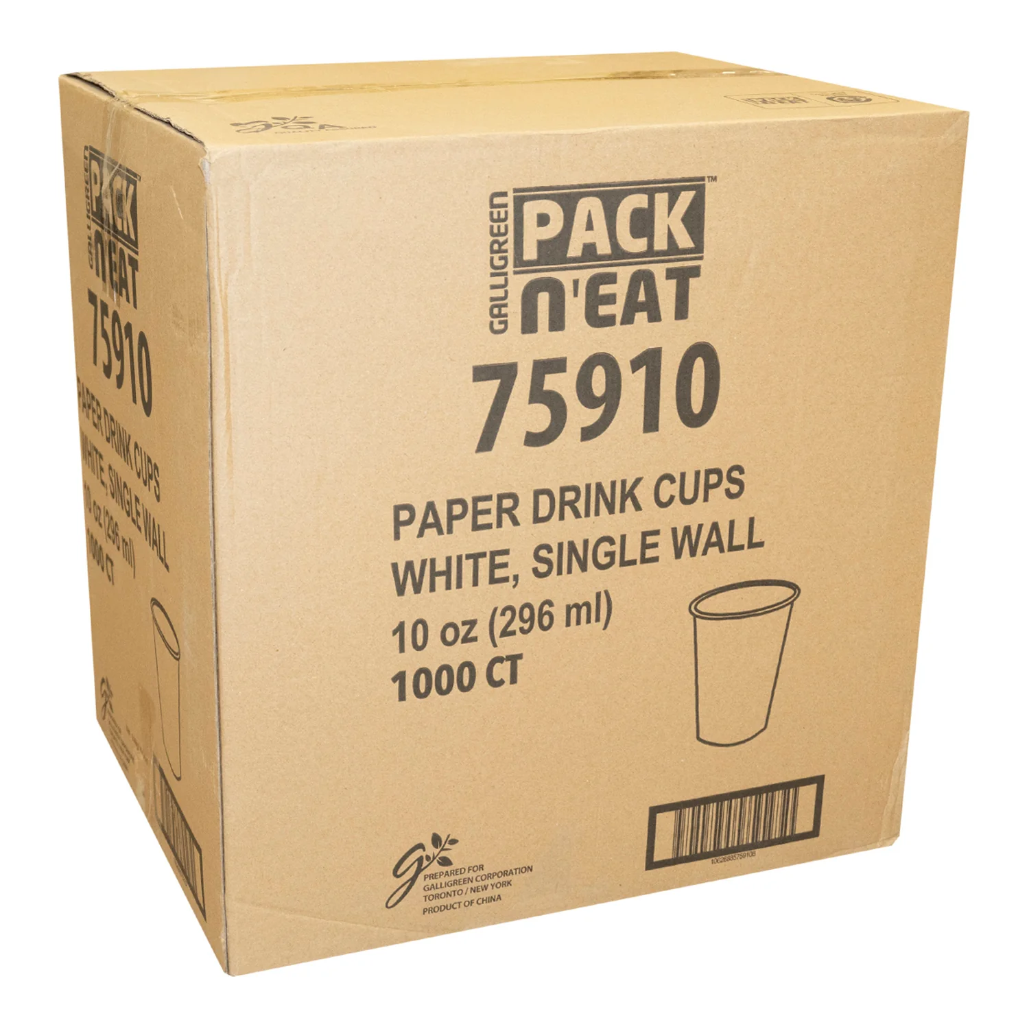 Cup Paper Hot Single Wall 10 oz. - 1 x 1000 CS - Pack N'eat - Packaging and Accessories - Restaurant Supplies and Equipment - Canadian Distribution - Image 3
