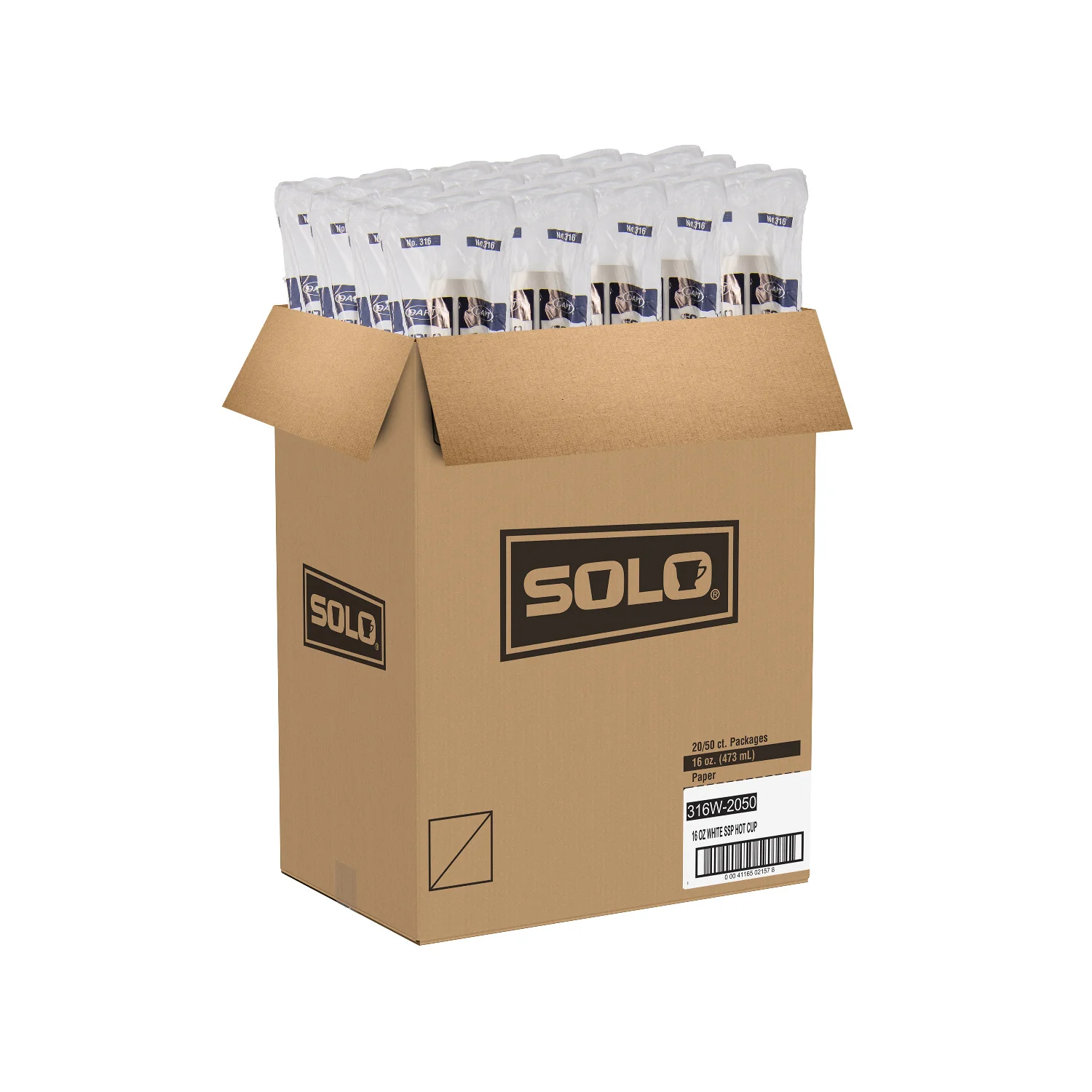 Cup Paper Hot White 16 oz. - 20 x 50 count - Solo Cup - Packaging and Accessories - Restaurant Supplies and Equipment - Canadian Distribution - Image 4