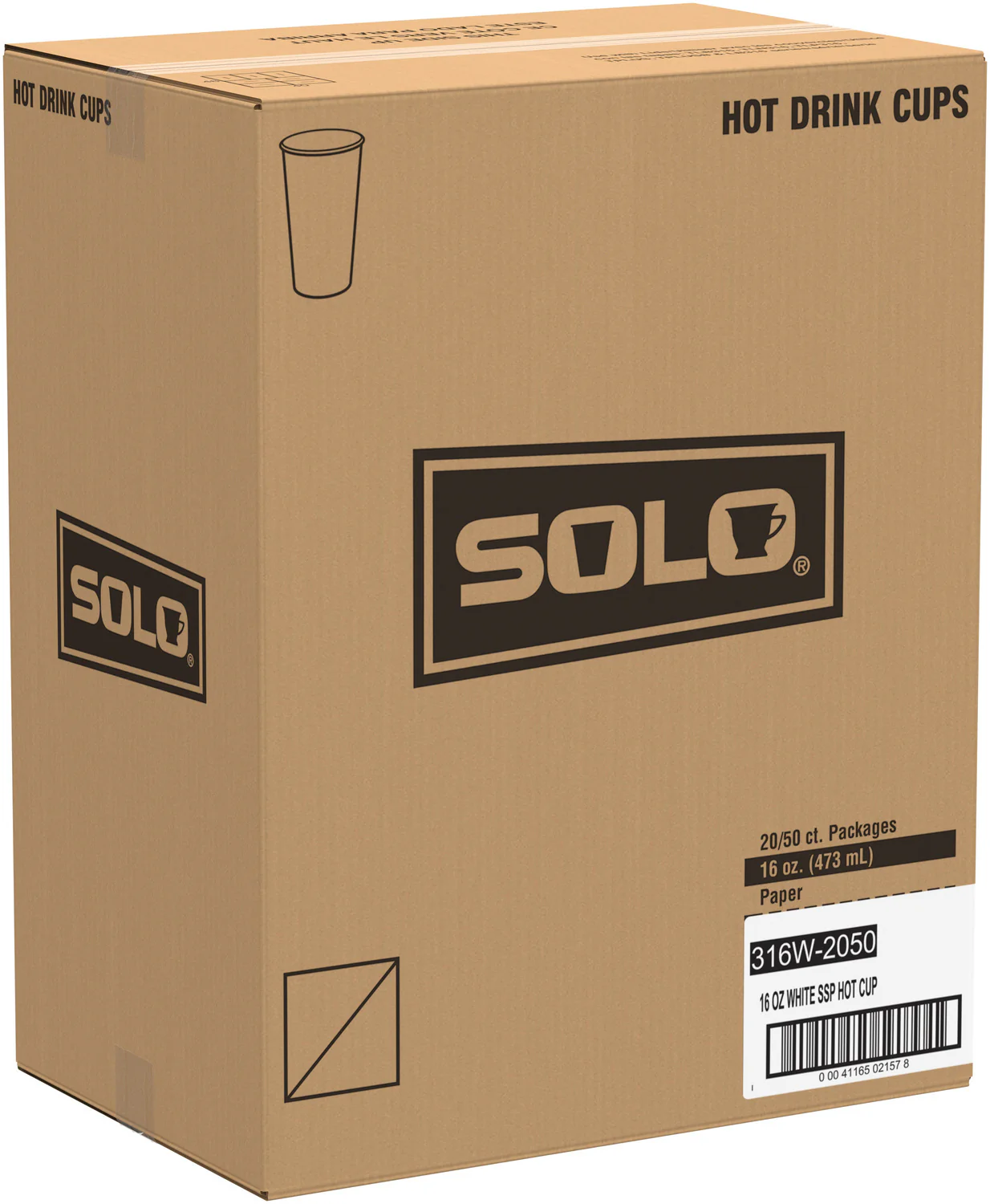 Cup Paper Hot White 16 oz. - 20 x 50 count - Solo Cup - Packaging and Accessories - Restaurant Supplies and Equipment - Canadian Distribution - Image 5