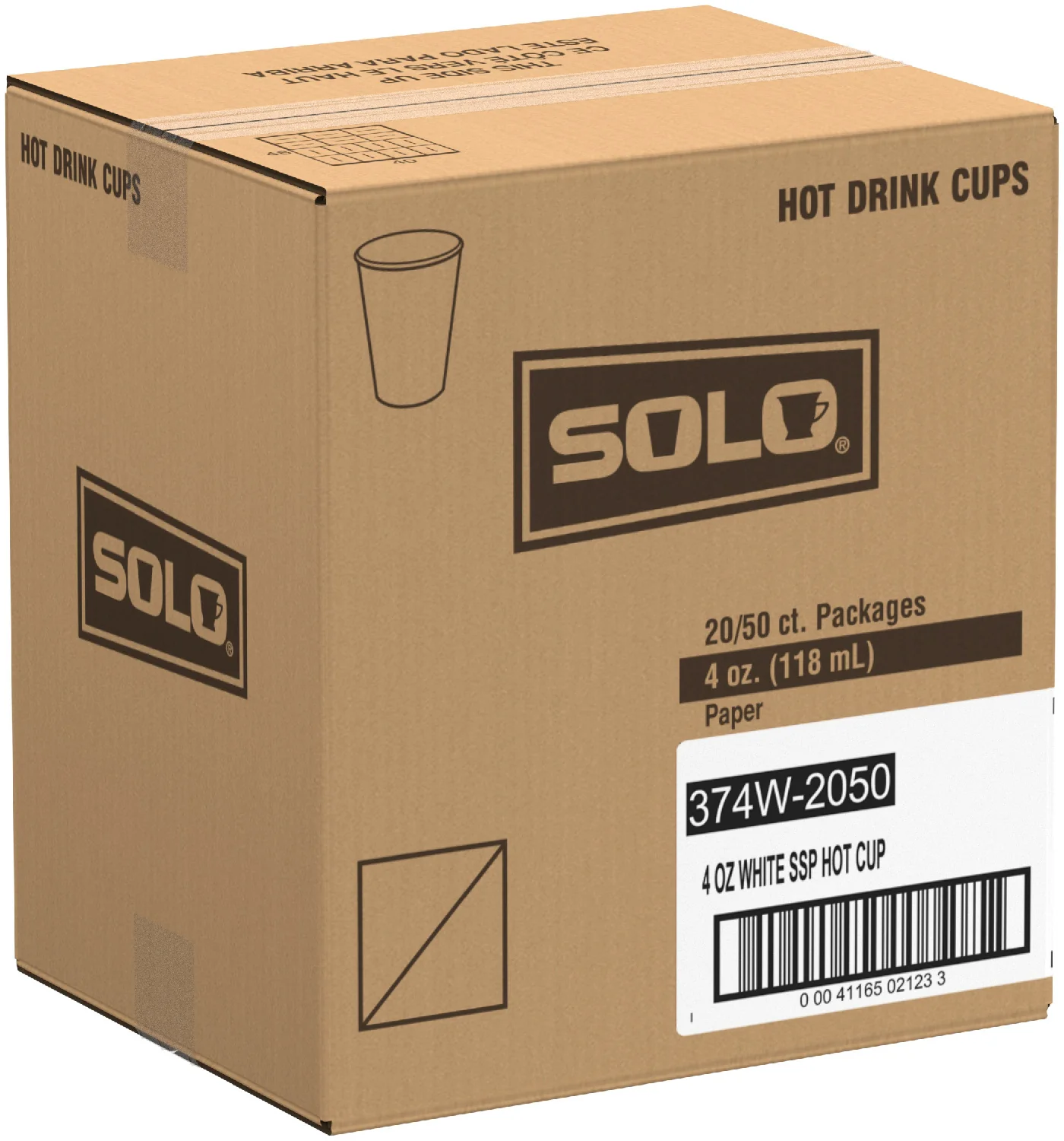 Cup Paper Hot White 4 oz. - 20 x 50 count - Solo Cup - Packaging and Accessories - Restaurant Supplies and Equipment - Canadian Distribution - Image 5