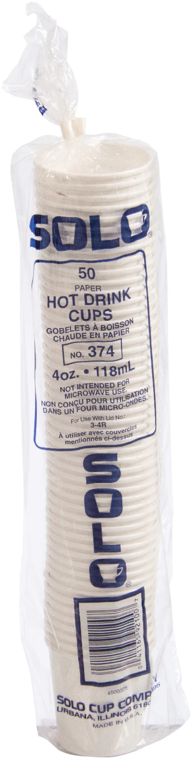 Cup Paper Hot White 4 oz. - 20 x 50 count - Solo Cup - Packaging and Accessories - Restaurant Supplies and Equipment - Canadian Distribution - Image 9
