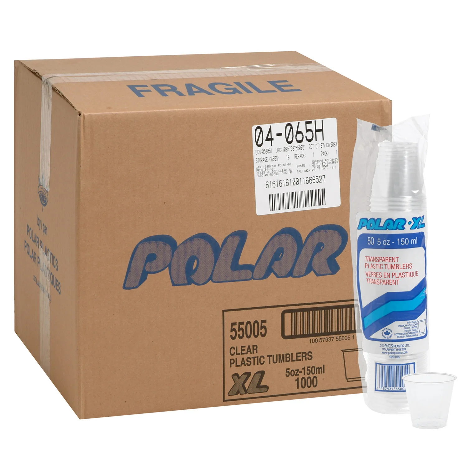 Cup Plastic Clear 5 oz. - 20 x 50 count - Polar - Packaging and Accessories - Restaurant Supplies and Equipment - Canadian Distribution - Image 3