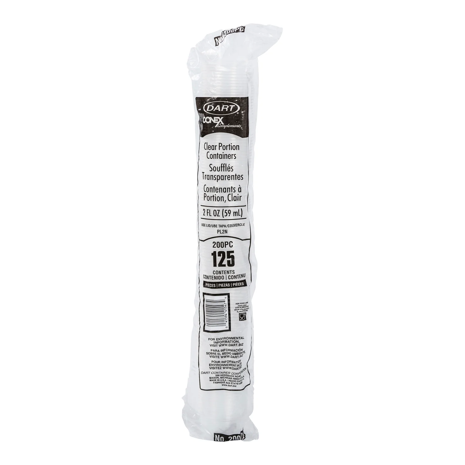 Cup Portion Plastic Clear 2 oz. - 1 x 2500 count - Dart Container - Packaging and Accessories - Restaurant Supplies and Equipment - Canadian Distribution - Image 3