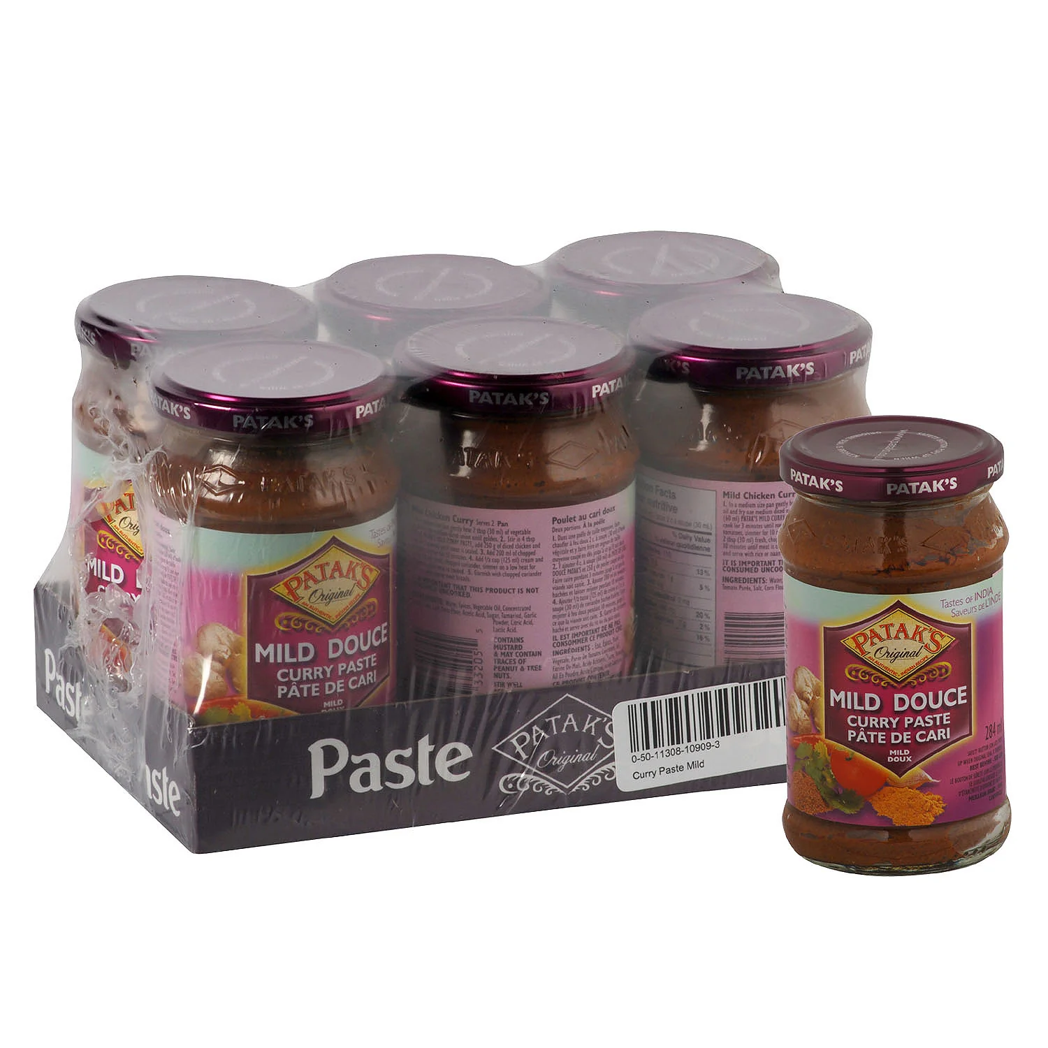 Curry Paste Mild - 6 x 284 mL - Pataks - Restaurant and Foodservice Ingredients - Canadian Distribution - Ships Free Within Canada on Orders Above CAD $199