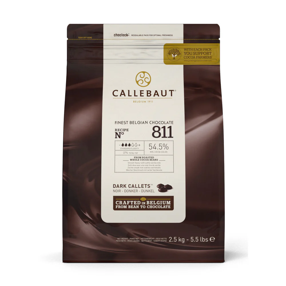 Dark Chocolate Callets 54% - 2.5 kg (Case = 8 x 2.5 kg) - Callebaut - Baking Mixes and Ingredients - Canadian Distribution - Ships Free Within Canada on Orders Above CAD $199