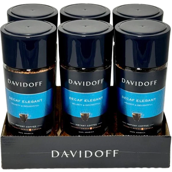 Davidoff - Decaf Elegant Instant Coffee - 6 x 100gr - Canadian Distribution - Ships Free Within Canada on Orders Above CAD $199