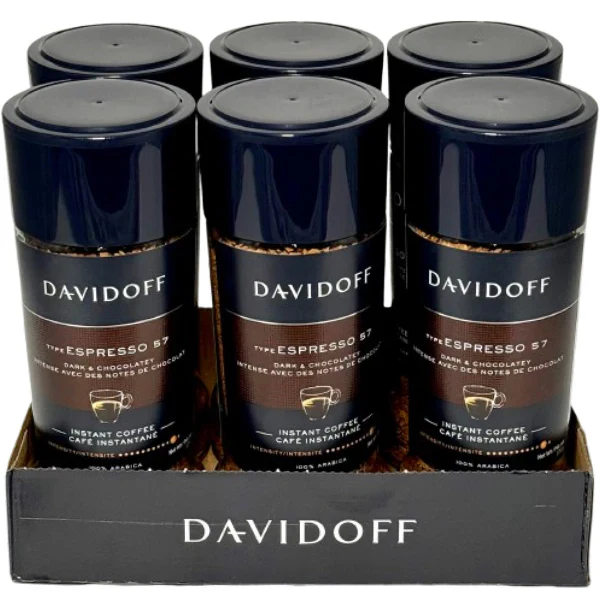 Davidoff - Espresso 57 Instant Coffee - 6 x 100gr - Canadian Distribution - Ships Free Within Canada on Orders Above CAD $199