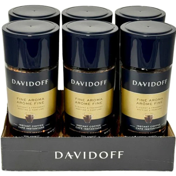 Davidoff - Fine Aroma Instant Coffee - 6 x 100gr - Canadian Distribution - Ships Free Within Canada on Orders Above CAD $199