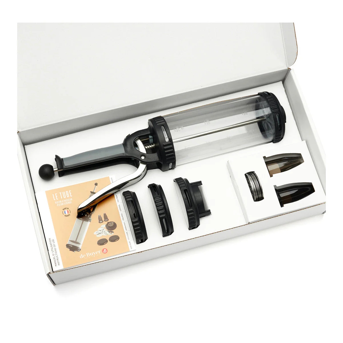 DE BUYER Le Tube Pastry Syringe Set with Piping Tips and Cookie Discs - Canadian Distribution - Image 2
