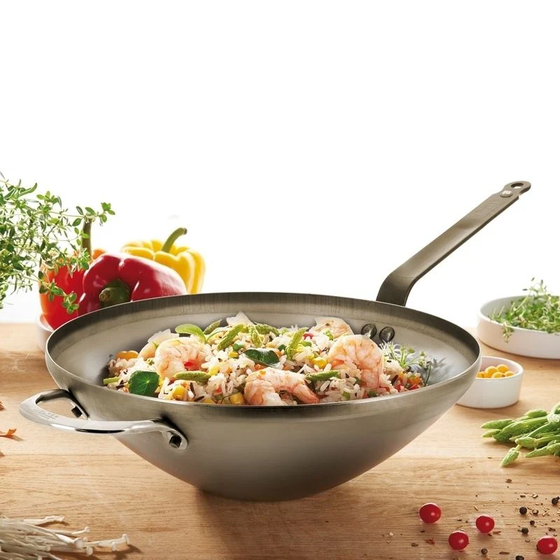 DE BUYER Mineral B Steel Wok with 2 Handles, 12.5"/32cm - Canadian Distribution - Image 4
