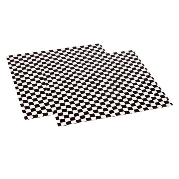 De Luxe Checkered Wax Paper Liners - Black - Pack of 2,000  - Disposables, Restaurant Packaging and Take-Out Supplies - Canadian Distribution - Ships Free Within Canada on Orders Above CAD $199