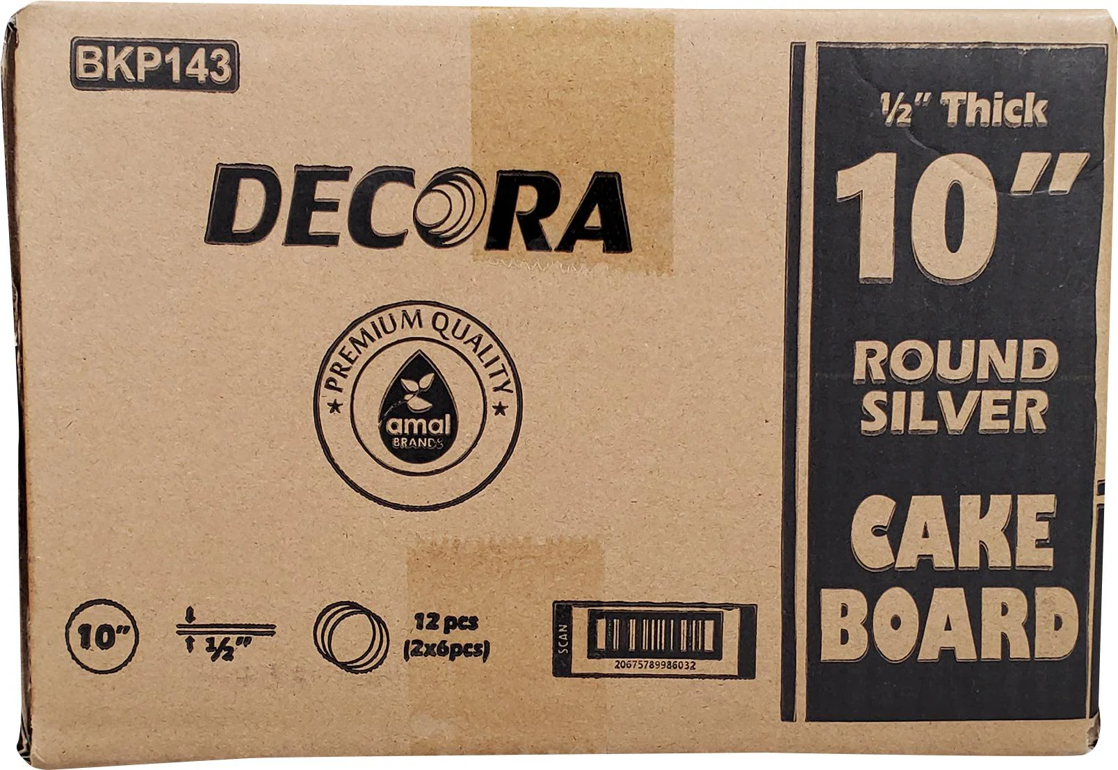 Decora - 10" 1/2" Round Cake Drum - Silver - Image 2