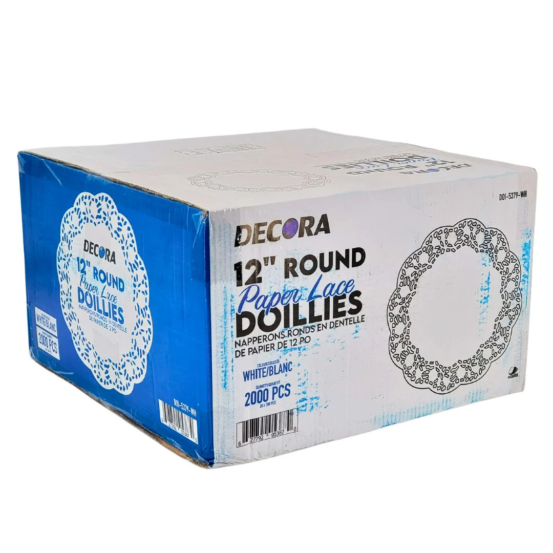 Decora - 12" Round Paper Lace Doillies, White - DOI-5379-WH - Image 2