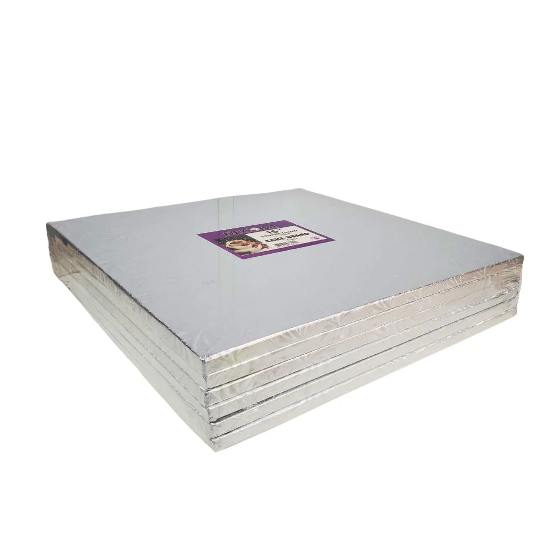 Decora - 16" 1/2" Square Cake Drum - Silver