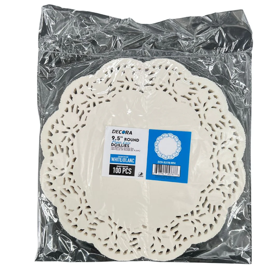 Decora - 9.5" Round Paper Lace Doillies, White - DOI-5378-WH - Image 3