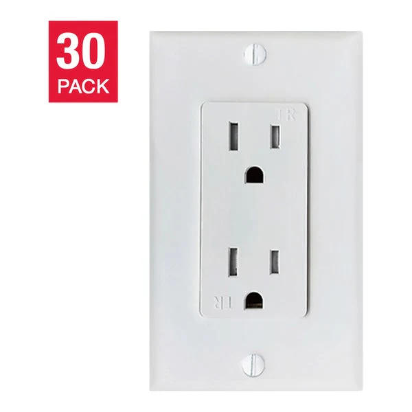 Decorative Duplex Receptacle TR 15 Amp - 30-Pack - Xtricity - Restaurant Foodservice Equipment and Accessories - Canadian Distribution