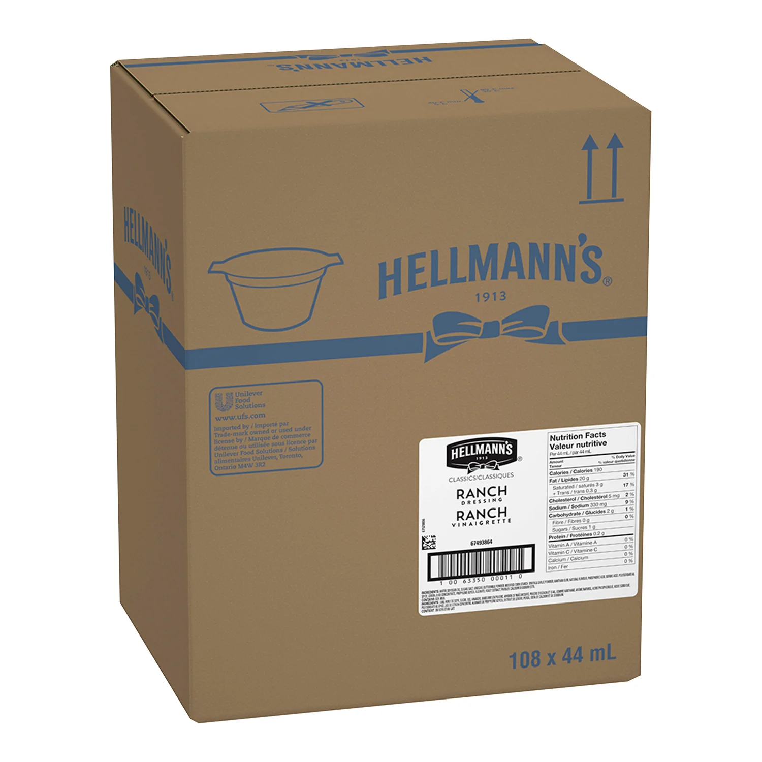 Dip Ranch Cup Gluten-Free - 1 x 108 count - Hellmans - Restaurant and Foodservice Ingredients - Canadian Distribution - Ships Free Within Canada on Orders Above CAD $199 - Image 3