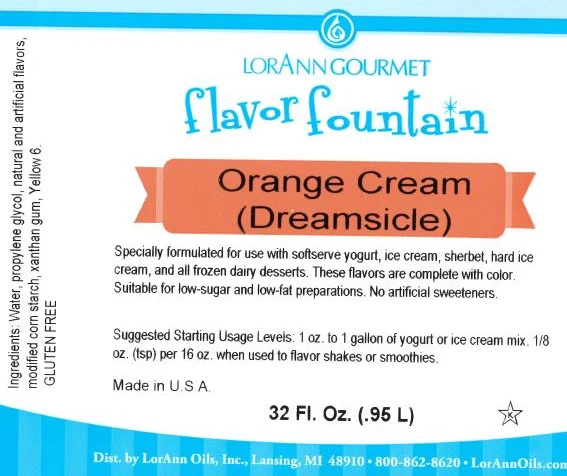 Orange Cream (also known as Dreamsicle or Creamsicle) Flavor - 4 oz. - 32 oz. - Ice Cream and Beverage Flavors - LorAnn Oils - Canadian Distribution - Ships Free Within Canada on Orders Above CAD $199 - Image 6