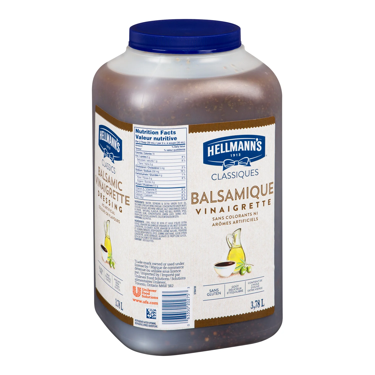Dressing Balsamic Vinaigrette Gluten-Free - 2 x 3.78 L - Hellmans - Restaurant and Foodservice Ingredients - Canadian Distribution - Ships Free Within Canada on Orders Above CAD $199 - Image 5