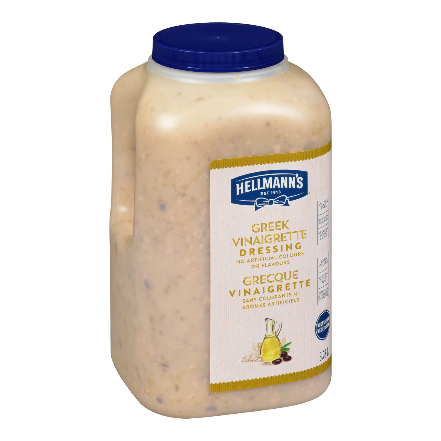 Dressing Greek Vinaigrette Gluten-Free - 2 x 3.78 L - Hellmans - Restaurant and Foodservice Ingredients - Canadian Distribution - Ships Free Within Canada on Orders Above CAD $199