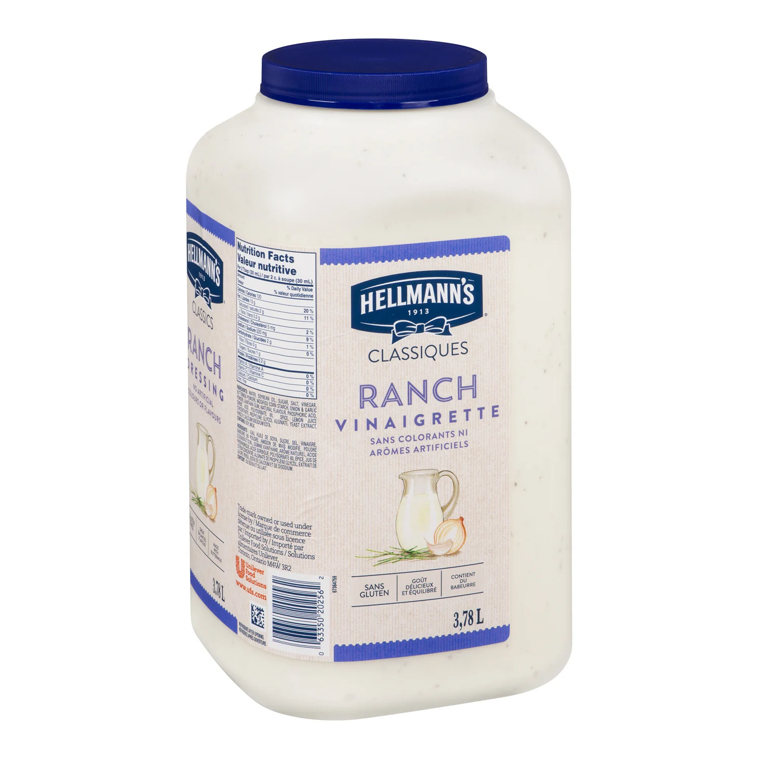 Dressing Ranch - 2 x 3.78 L - Hellmans - Restaurant and Foodservice Ingredients - Canadian Distribution - Ships Free Within Canada on Orders Above CAD $199
