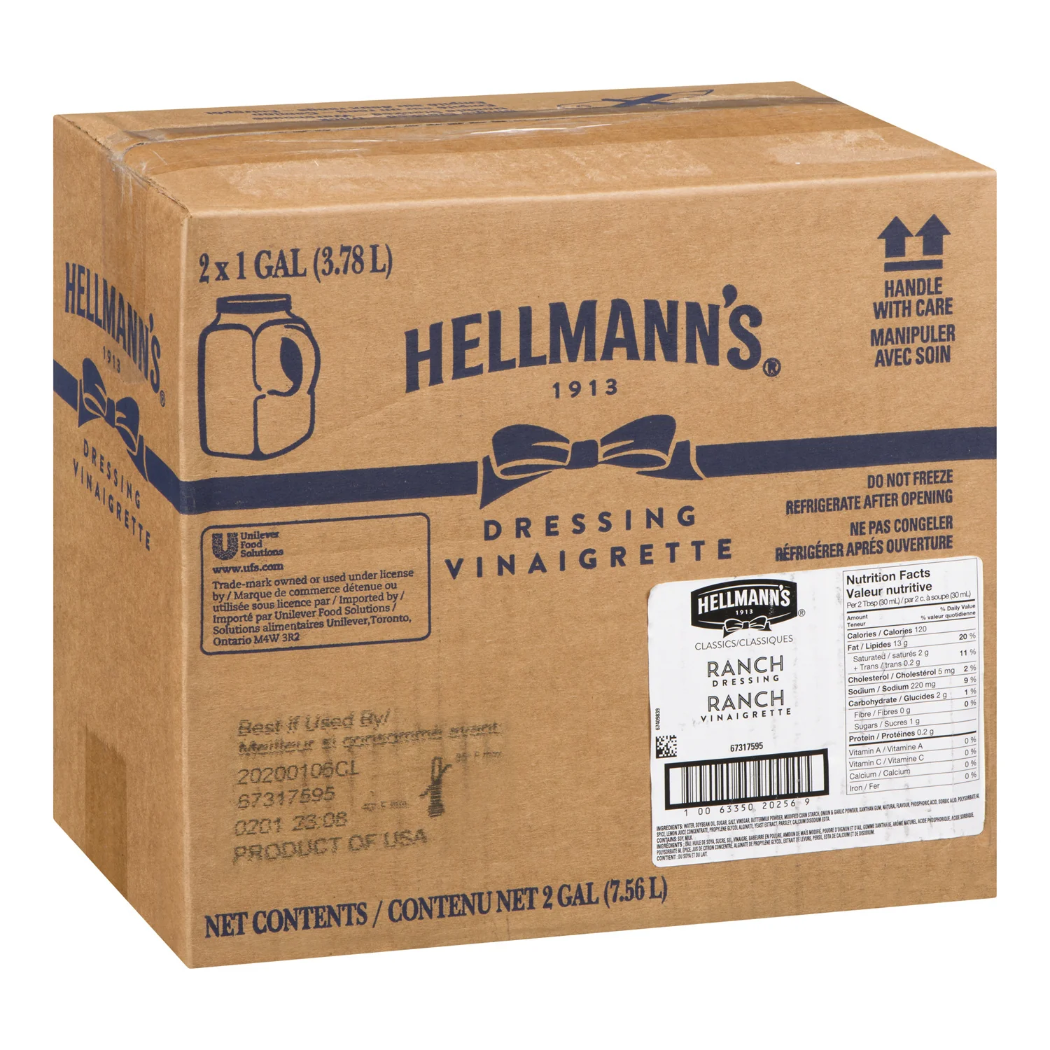 Dressing Ranch - 2 x 3.78 L - Hellmans - Restaurant and Foodservice Ingredients - Canadian Distribution - Ships Free Within Canada on Orders Above CAD $199 - Image 2