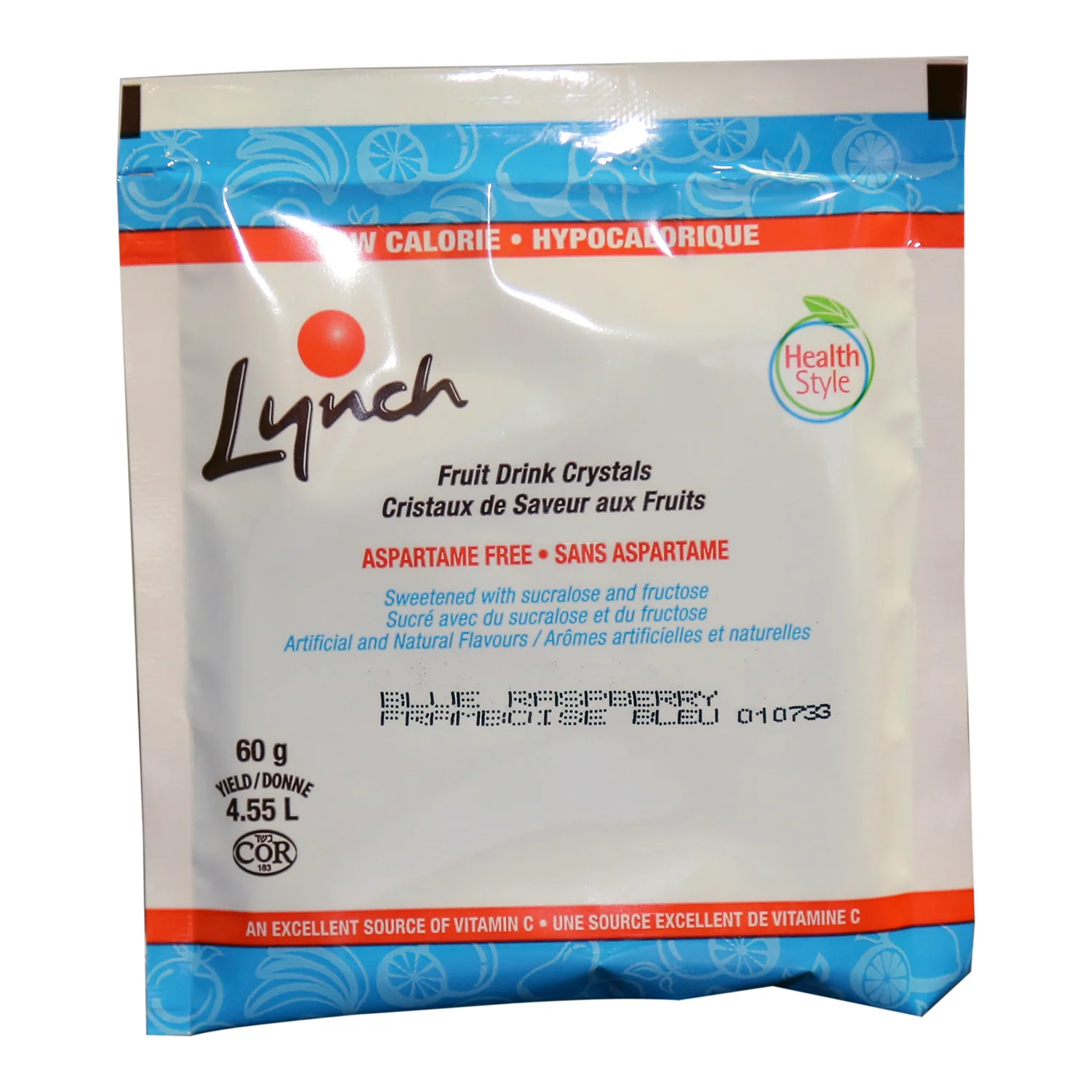 Drink Crystal Blue Raspberry Low-Calorie - Lynch - 12 x 60 g - Beverage Ingredients - Canadian Distribution - Ships Free Within Canada on Orders Above CAD $199 - Image 2