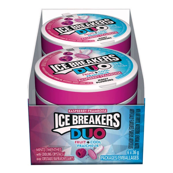 Duo Raspberry Mints - 24 × 36 g - Ice Breakers - Canadian Distribution - Ships Free Within Canada on Orders Above CAD $199 - Image 2