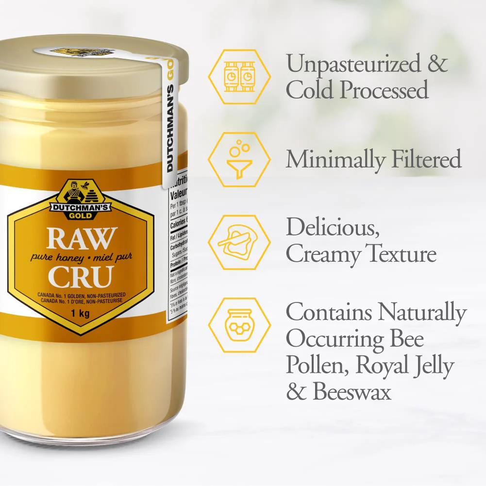 Dutchman’s Gold – Raw Canadian Honey – Unfiltered & Unpasteurized – 3kg - Canadian Distribution - Ships Free Within Canada on Orders Above CAD $199 - Image 3