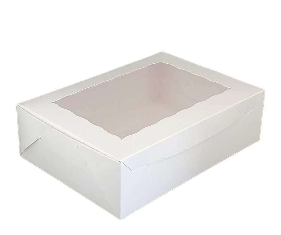 EB - 14 x 10 x 4 - 12 Cupcake Box with Window - White - 5284A - Image 2