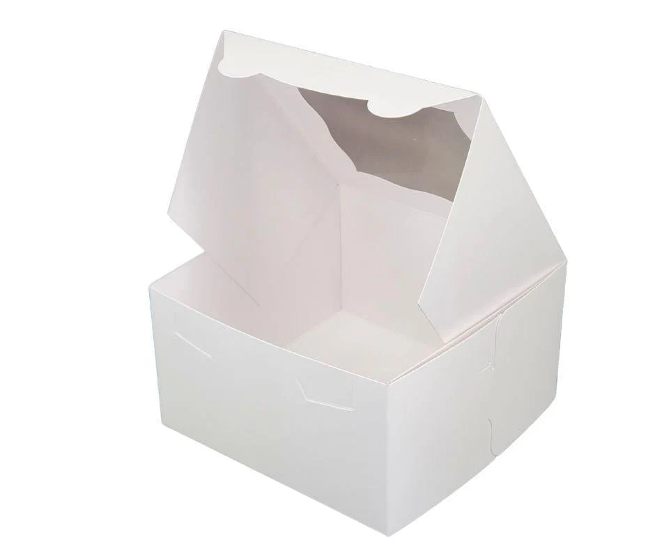EB - 7 x 7 x 4 - 4 Cupcake Box with Window - White - 5281A - Image 3