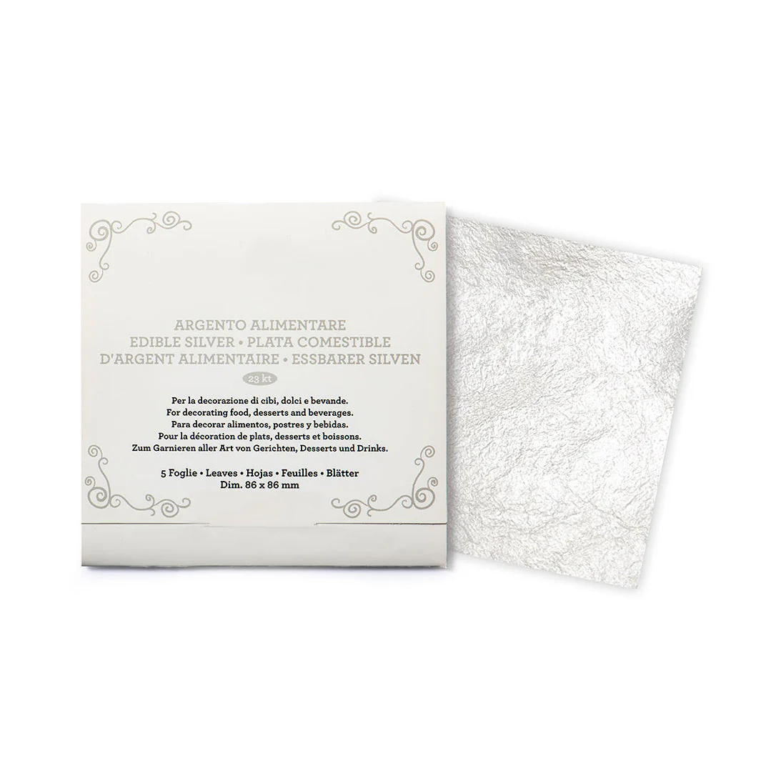 Edible Silver Leaf – Genuine 23K Sheets (86mm Square, Pack of 5) - Canadian Distribution - Ships Free Within Canada on Orders Above CAD $199 - Image 2