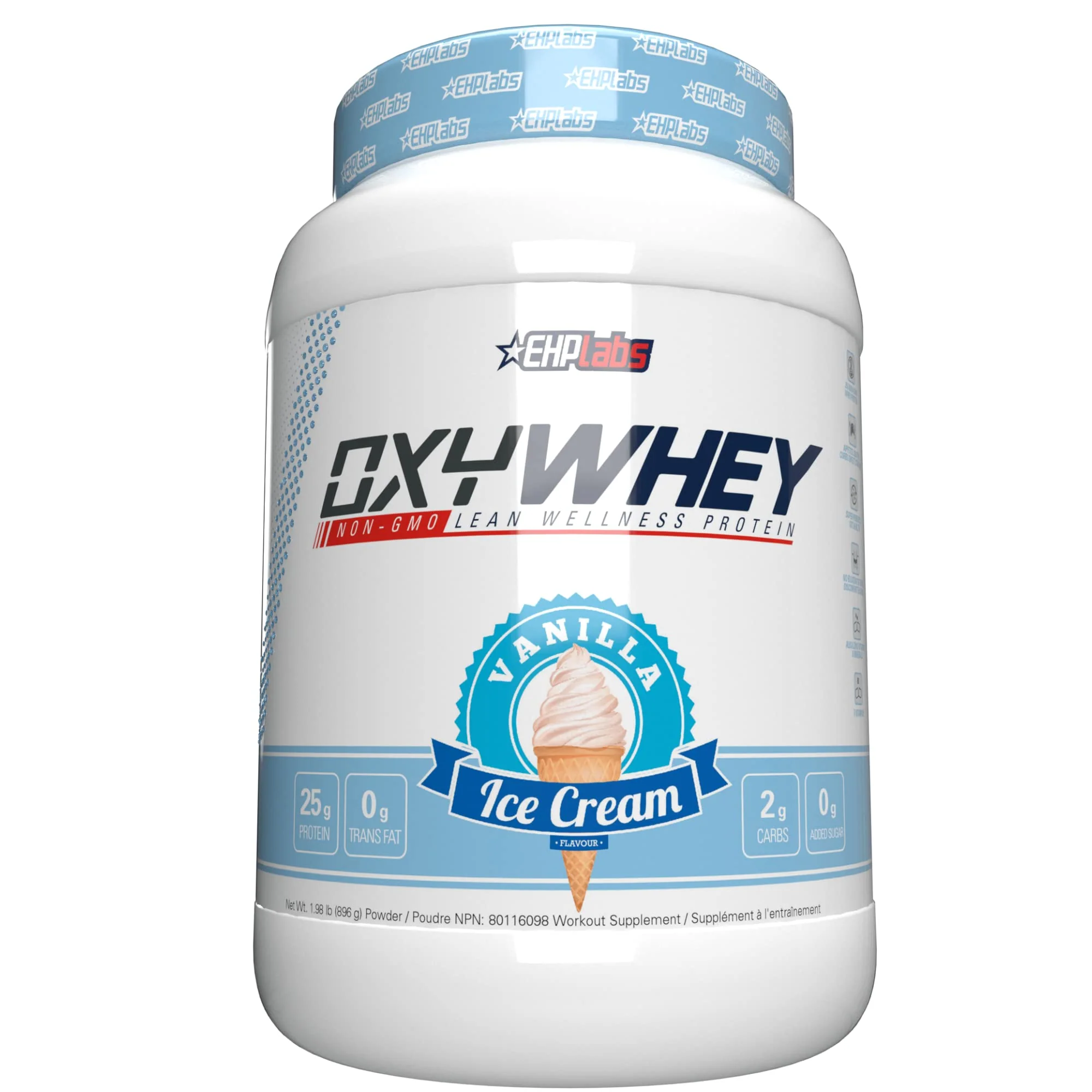 EHP Labs – OxyWhey Protein Powder – Vanilla Ice Cream – 27 Servings – Non GMO isolate - Canadian Distribution - Ships Free Within Canada on Orders Above CAD $199