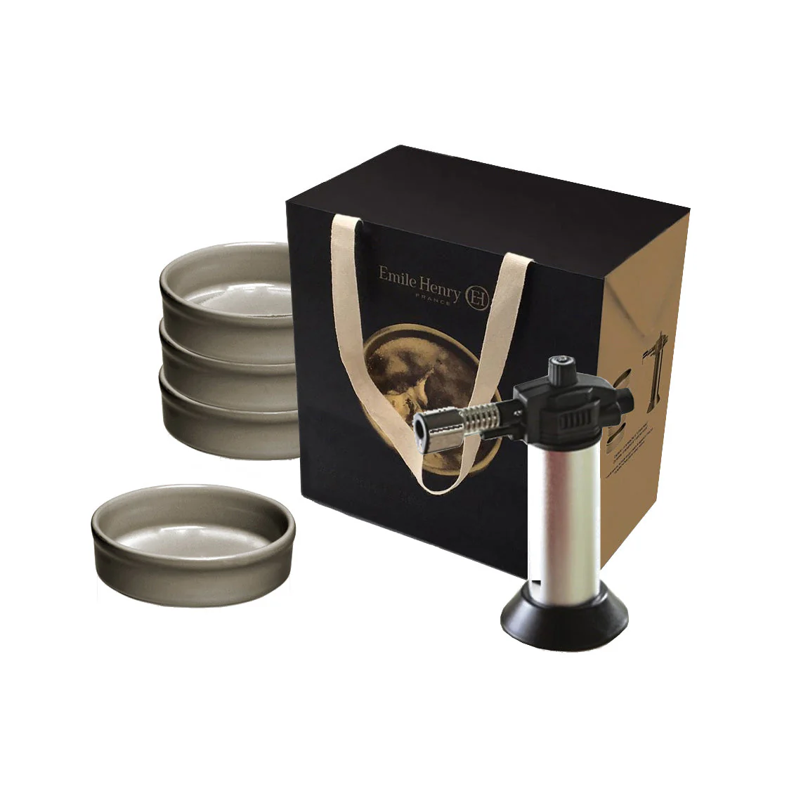 EMILE HENRY 5-piece Ceramic Creme Brulee Set - Silex/Fusain - Canadian Distribution - Image 2