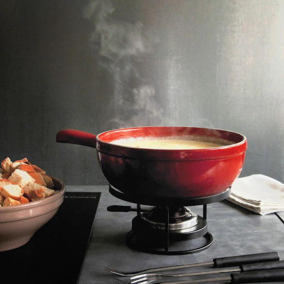 EMILE HENRY Cheese Fondue Set - Charcoal/Burdgundy - Canadian Distribution - Image 4
